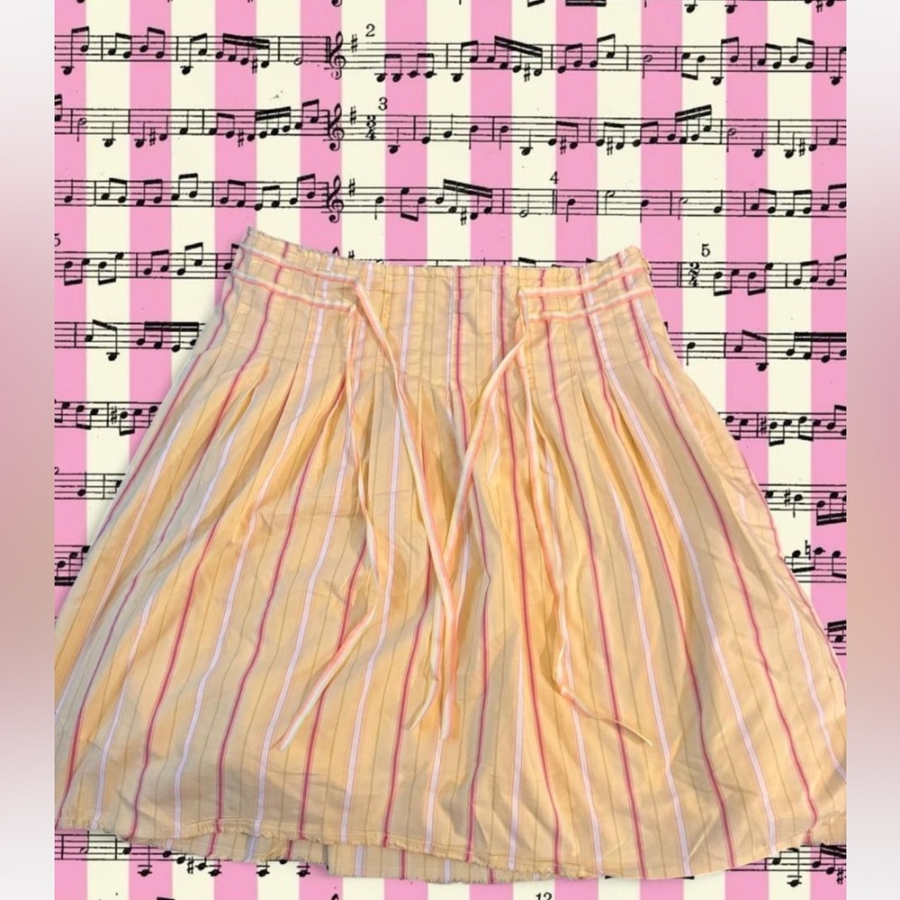 Old Navy A-Line Skirt with Yellow and Pink Stripes